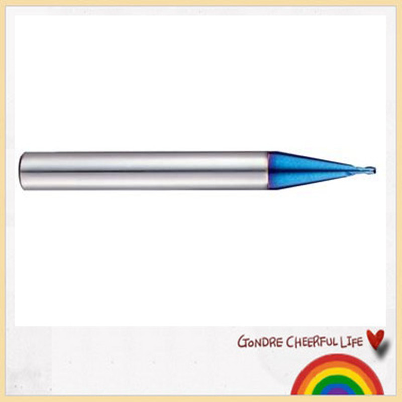 High Precision 2 Flutes Blue Nano Coated Micro End Cutting Tools