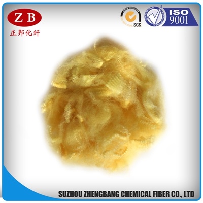 Yellow Regenerated Polyester Fibre / Recycled Polyester Staple Fiber