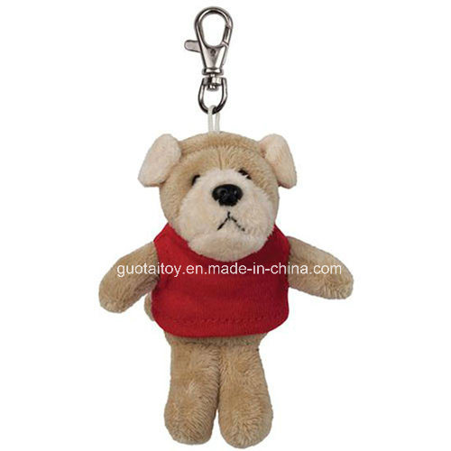 Dog Keychain Stuffed and Plush Toy with Different Color Clothes (GT-006883)