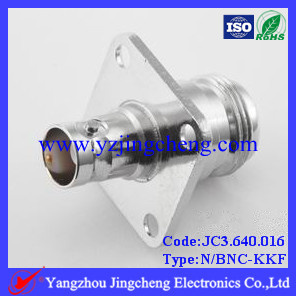 N Female to BNC Female RF Connector (flange mount) (N/BNC-KKF)