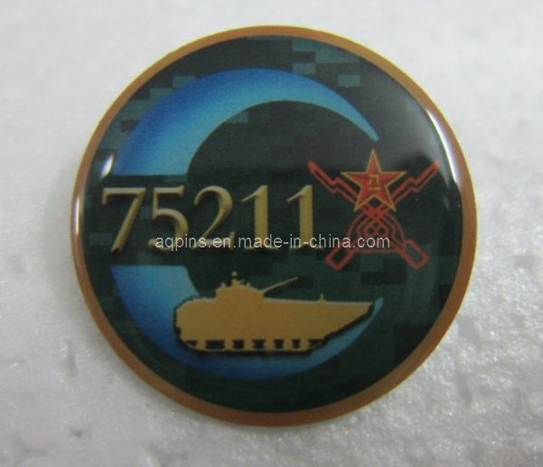 Low Cost Metal Offset Printed Lapel Pin Badge with Epoxy (badge-104)