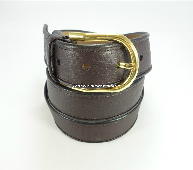 Embossed Men Jeans Belt with Top Grain Leather