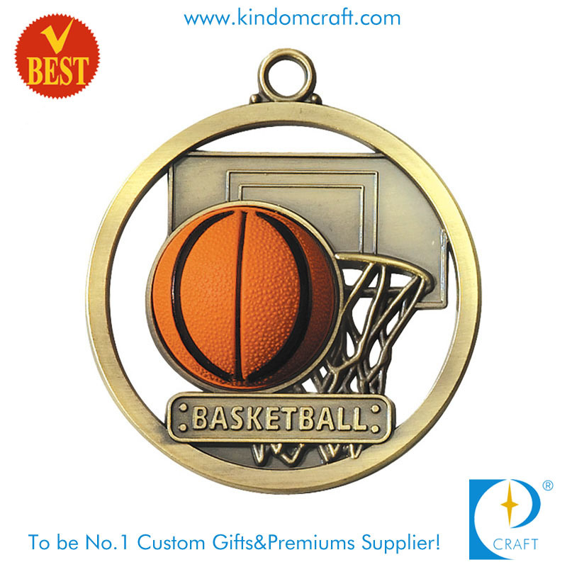 Custom Basketball Medal with Ruber Sticker