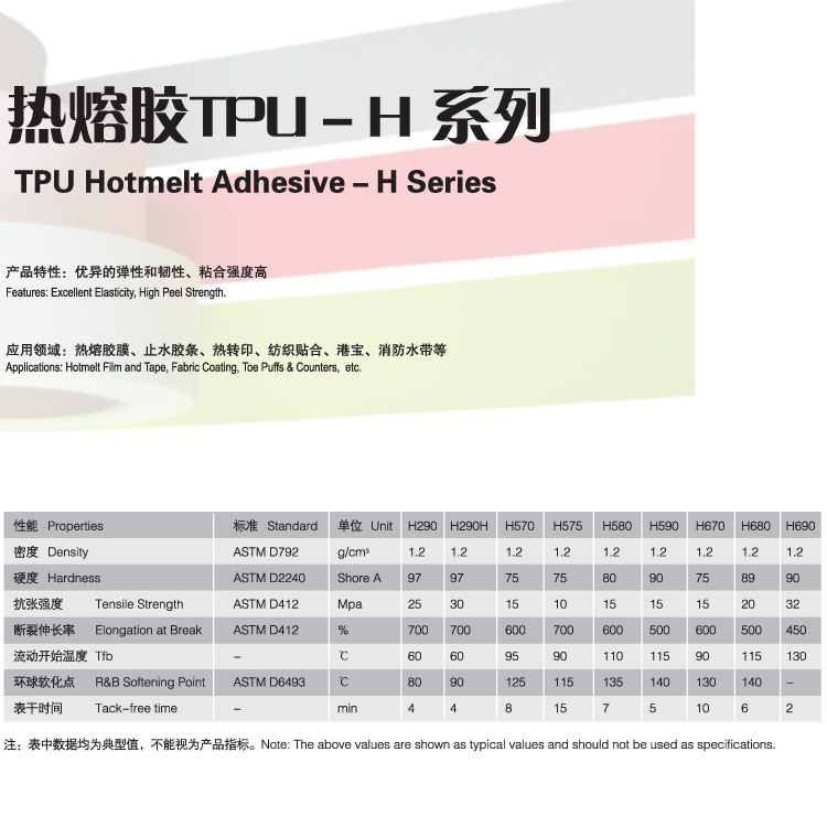 TPU Hotmelt Adhesive - H Series Thermoplastic Polyurethane Elastomer