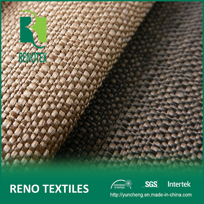 Imitating Linen Furniture Fabric Sofa Upholstery Fabric with Knit Backing