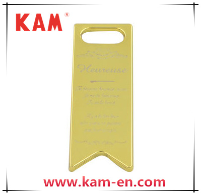 Zipper Pull with Shiny Gold, Laser Design, High Quality, Kam