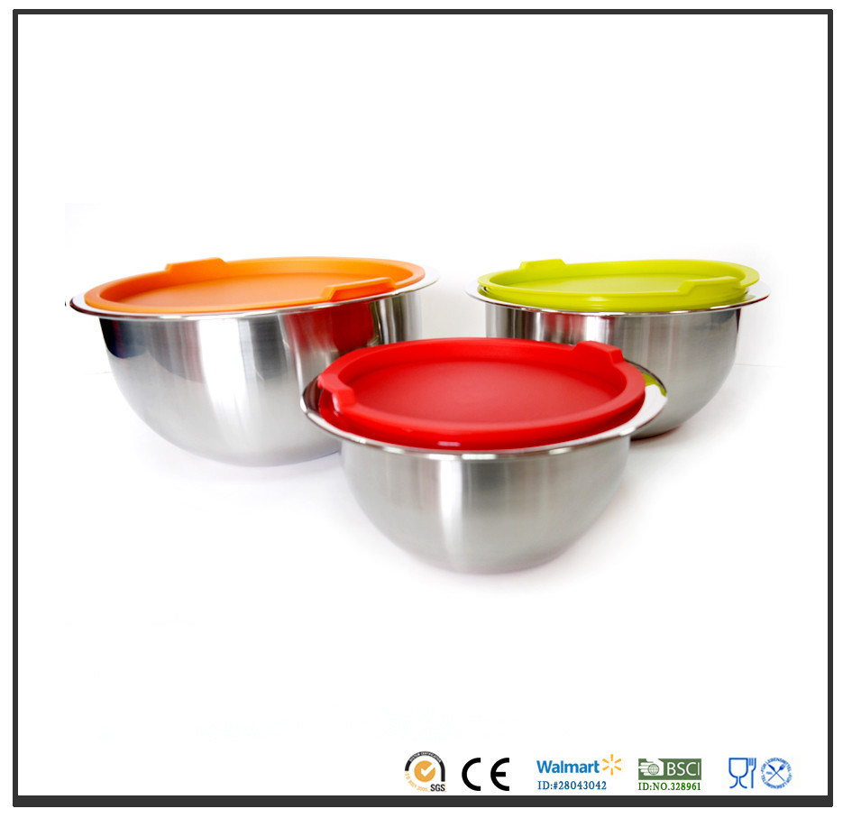 304 Food Grade Stainless Steel Salad Mixing Bowls