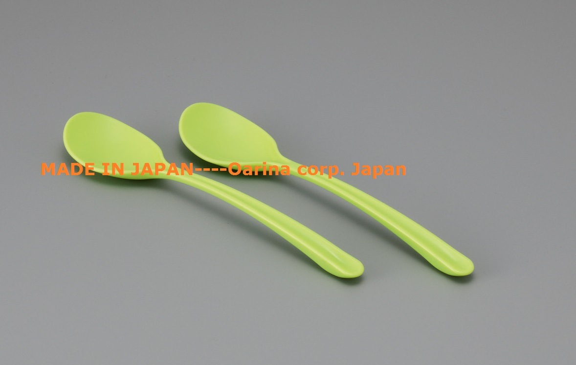 2-Piece Set Plastic Spoon Tableware-Green (Model. 1018)