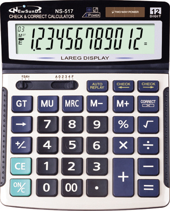 Desktop Calculator with Check & Correct Function (NS-517)