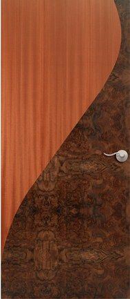 Contrast Color Flush Red Brown Interior Wood Doors