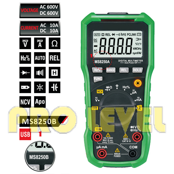4000 Counts Professional Digital Multimeter (MS8250B)