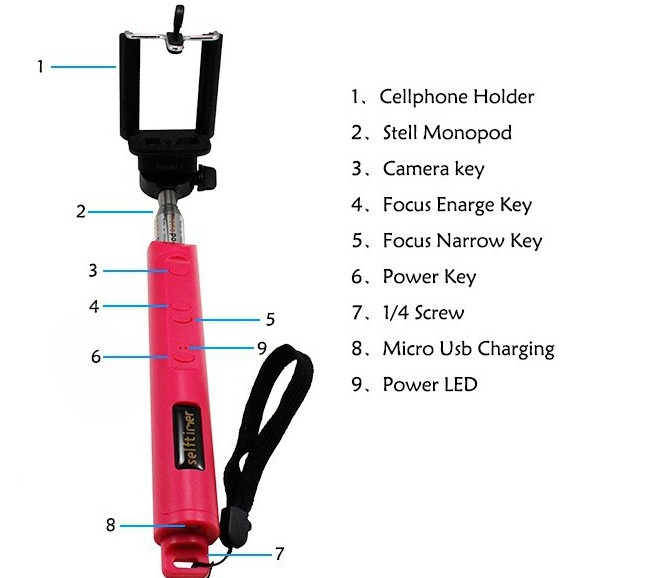 Wireless Mobile Phone Bluetooth Self Timer, Remote Control Self Timer