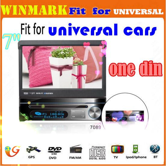 7inch HD Digital Single DIN Car DVD/GPS/Touch Screen//Camera/Bluetooth/DTV/Mps/Radio Player Dh7089