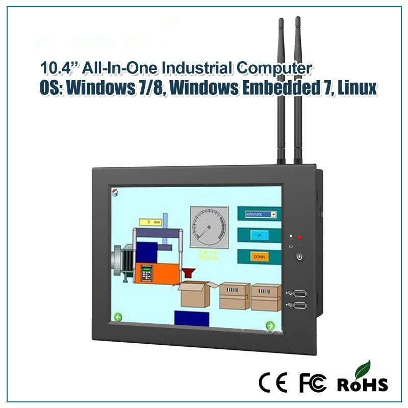 10.4 Inch Fanless Computer with Windows Embedded 7 for Industrial Automation