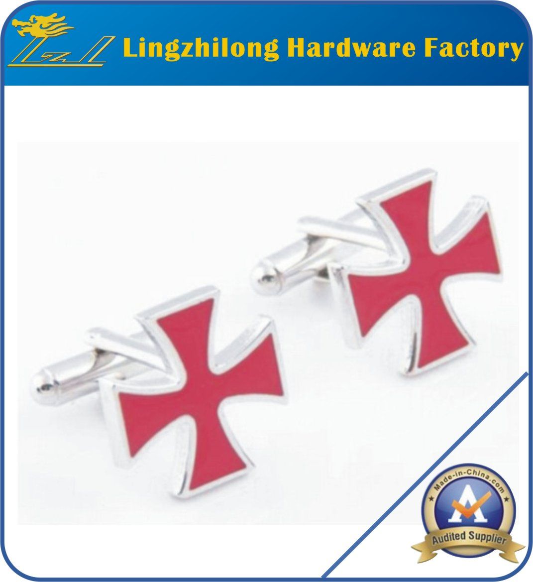 High End Custom Silver Color Copper Cufflinks