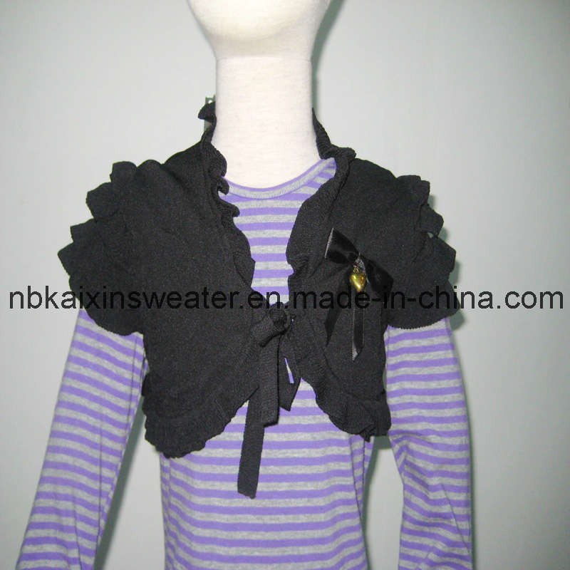 Girl's Viscose Fashion Black Shawl (KX-CG71)