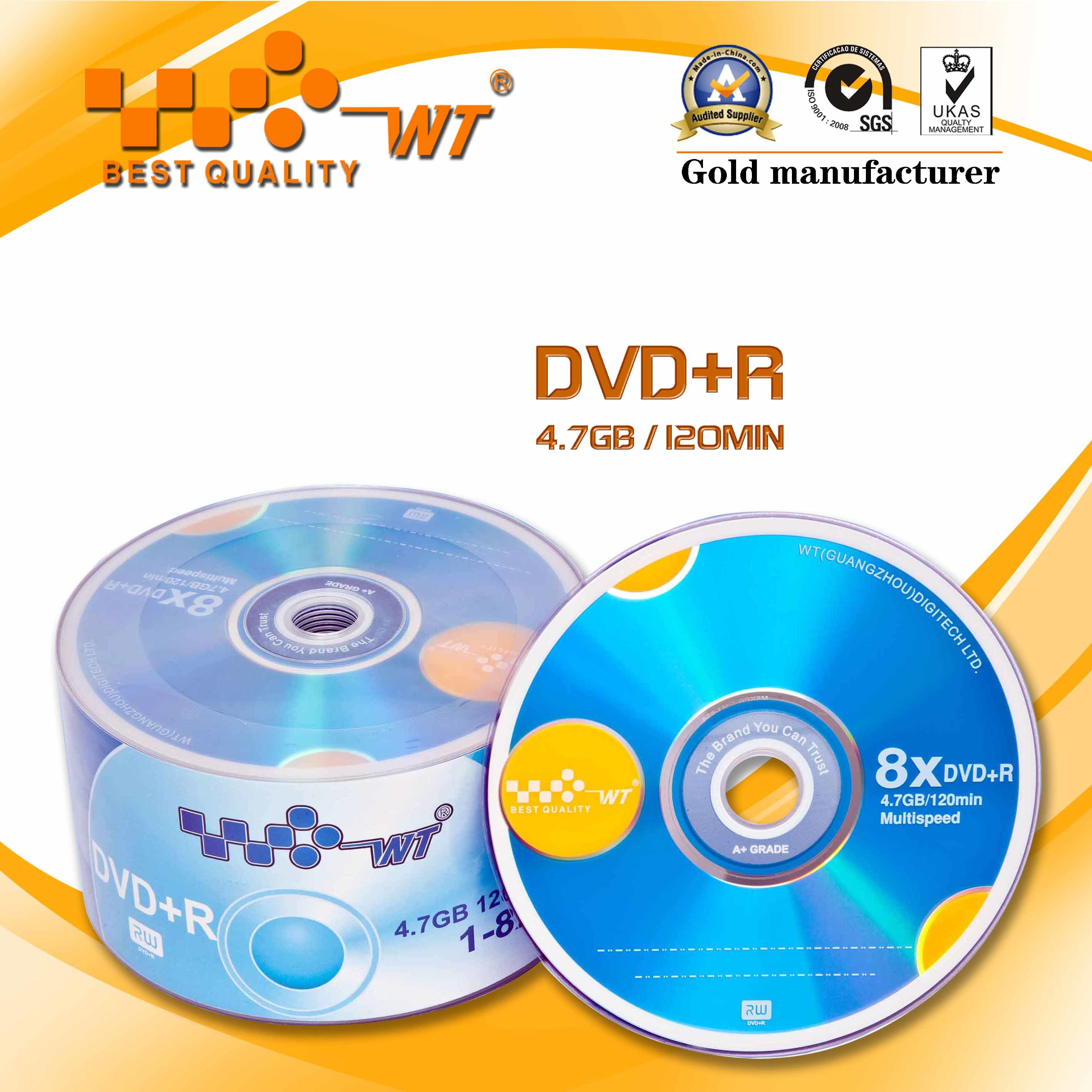 Blank DVD+R 8x Printed with Wt Logo (AS DVD+R8X001)