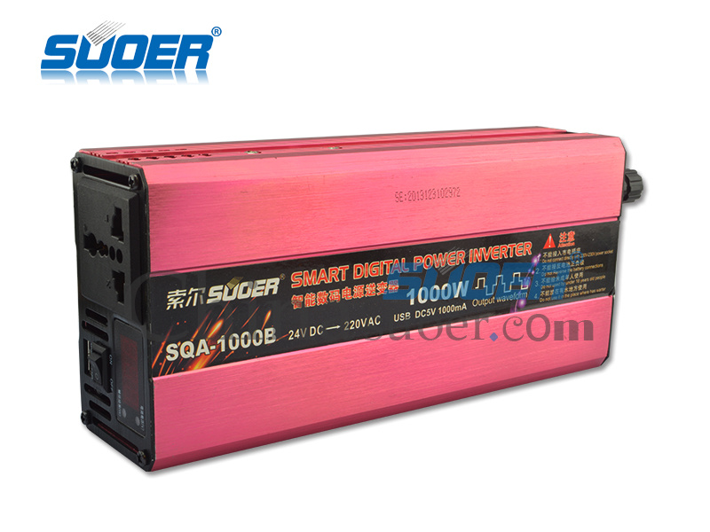 Suoer Power Inverter 1000W Modified Sine Wave Power Inverter 24V to 220V for House Use with Factory Price (SQA-1000B)
