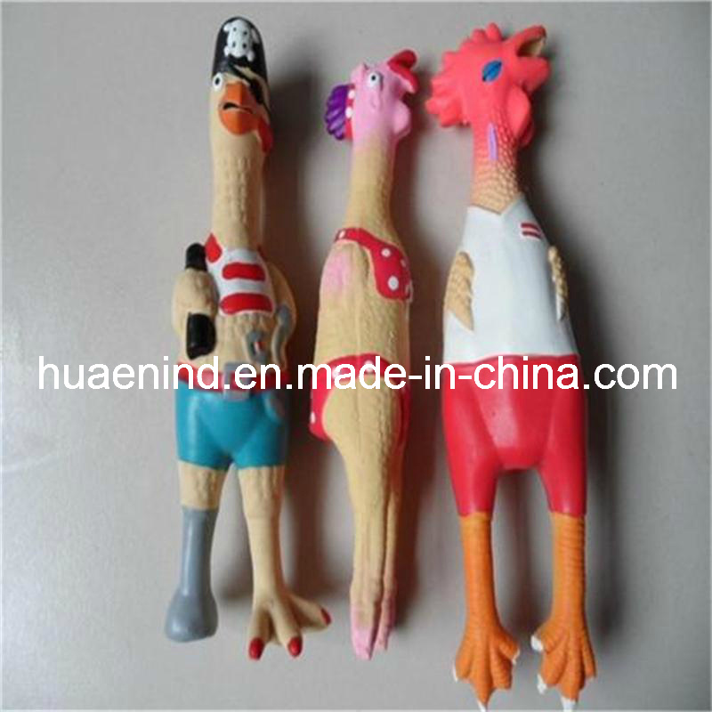 Squeaky Latex Chicken Dog Toy