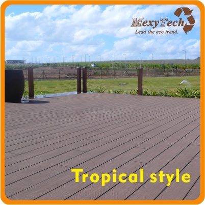 Outdoor WPC Flooring Composite Wood Material Tropical Style
