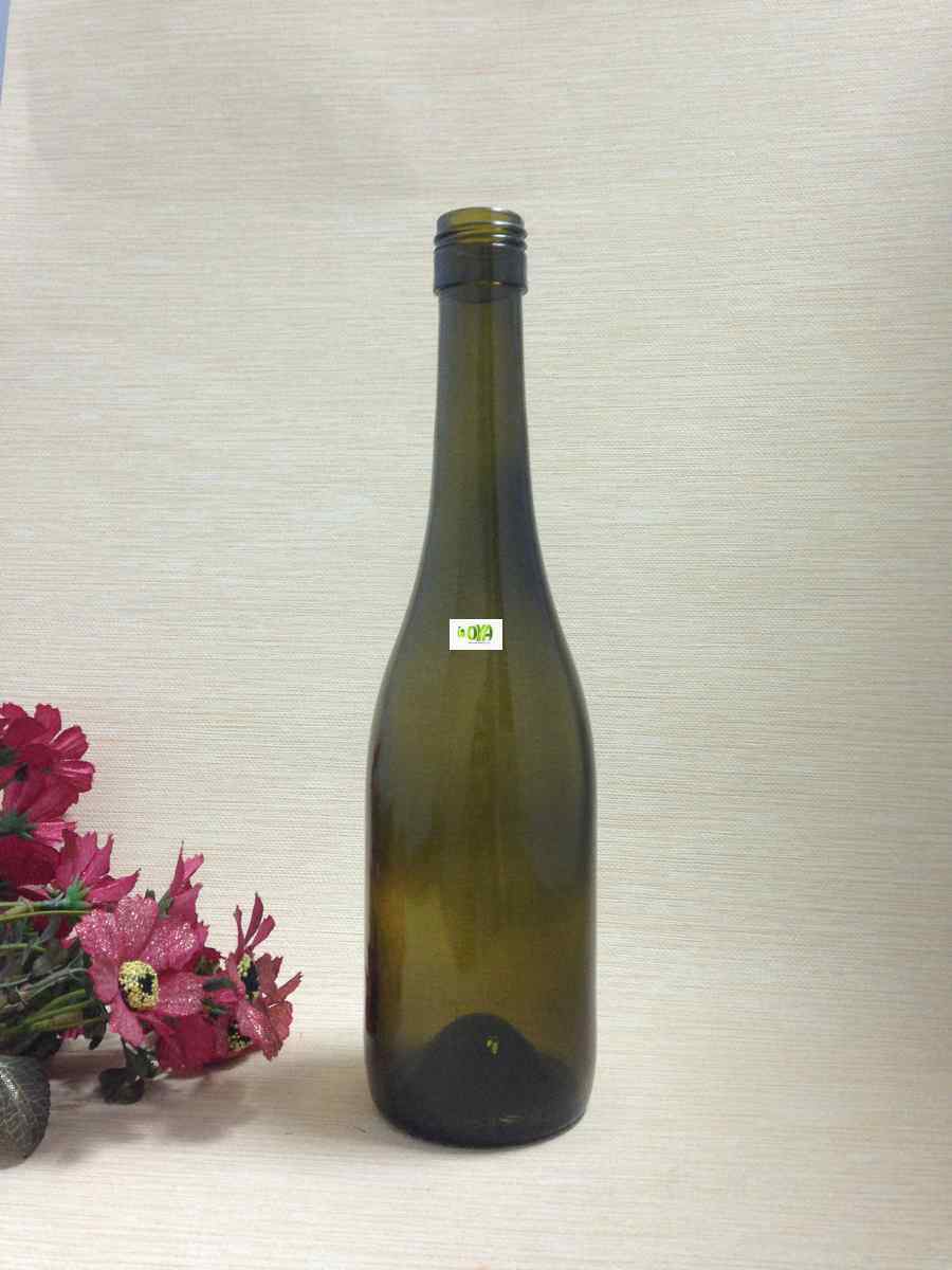 Dark Green Glass Wine Bottle