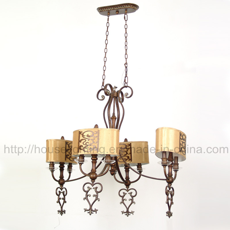 Antique Chandelier with Fabric Shade (CH-850-5079X8)