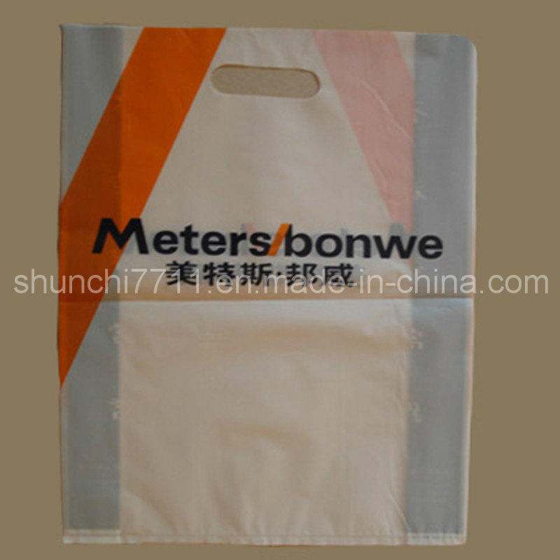 Printing Plastic PP Shopping Handle Poly Bag Wellcome Shunchipacking