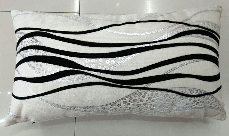 Metallic/Flock Printed Decorative Pillow Metallic Print Cushion (XPL-44)