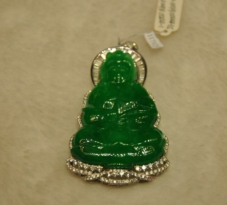 Burma Jade Buddha Shape Necklace/Pendant