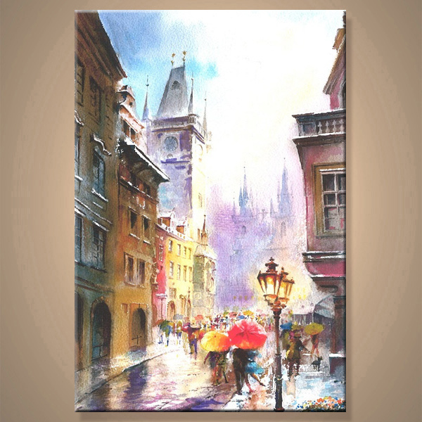 Modern Street Landscape Painting for Wall