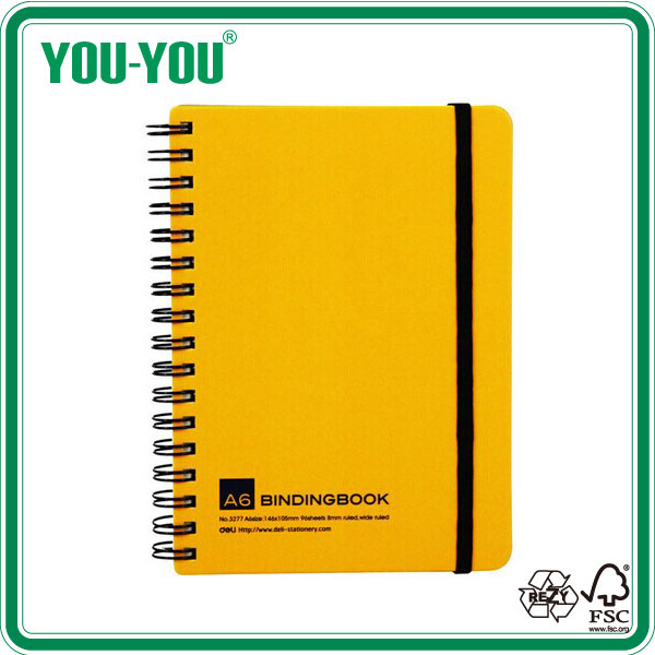 Spiral Notebook/Double Spiral Notebook with Paper Cover and Elastic