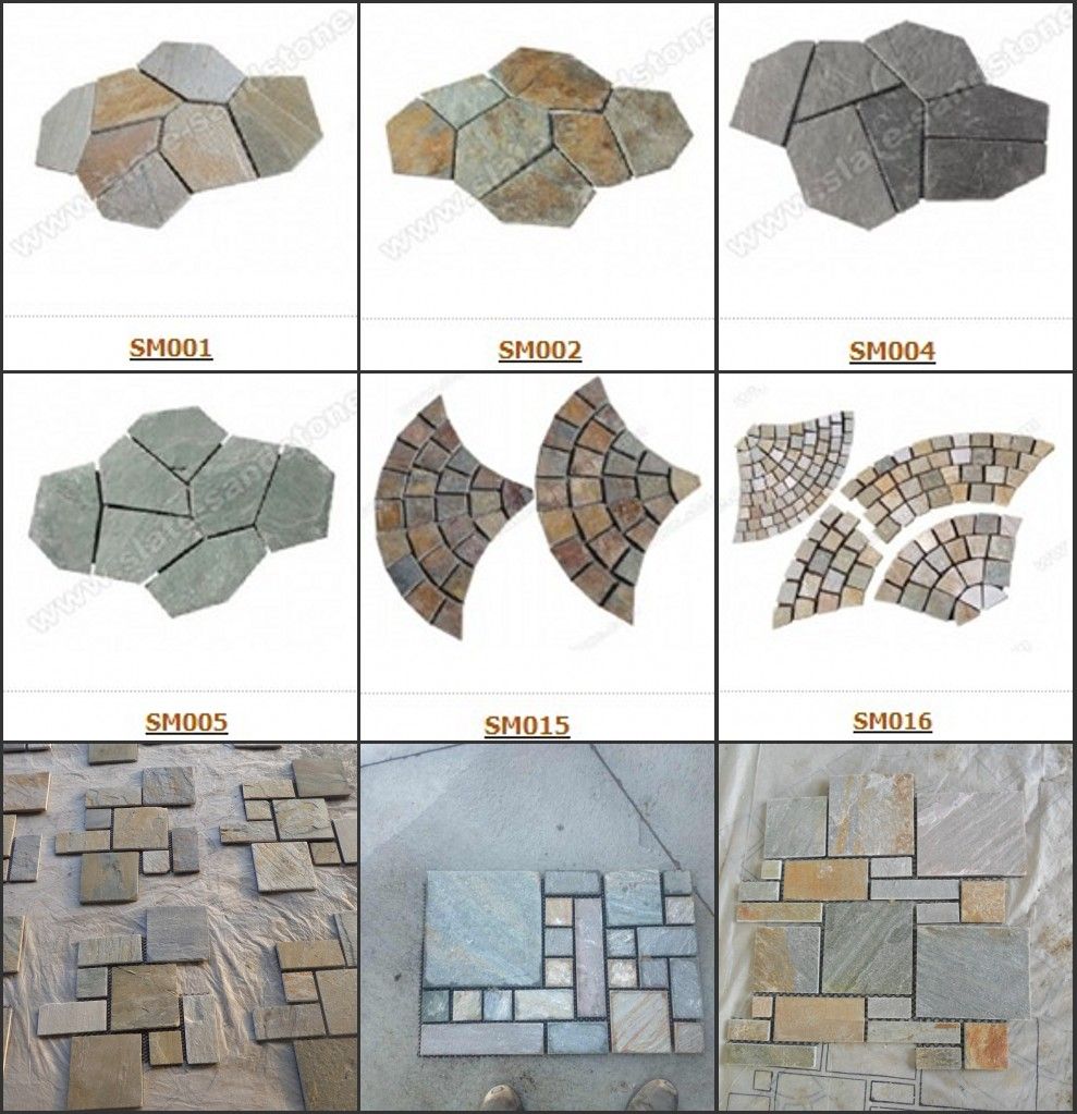 Back Mesh Slate Tile-Iregular Slate Crazy Paving Flagstone