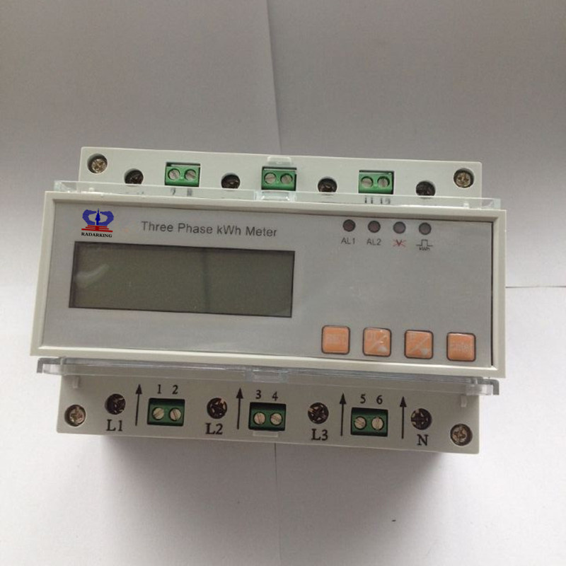 Three Phase Electronic Watt-Hour DIN Rail Kwh Meter with LCD