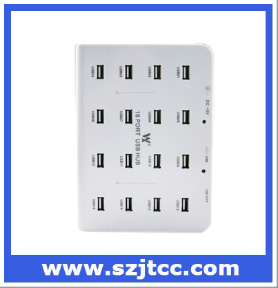 Plastic/ABS 16 Port USB Hub, 2.0 USB Hub for iPhone / iPad, USB Hub for U-Disk Test