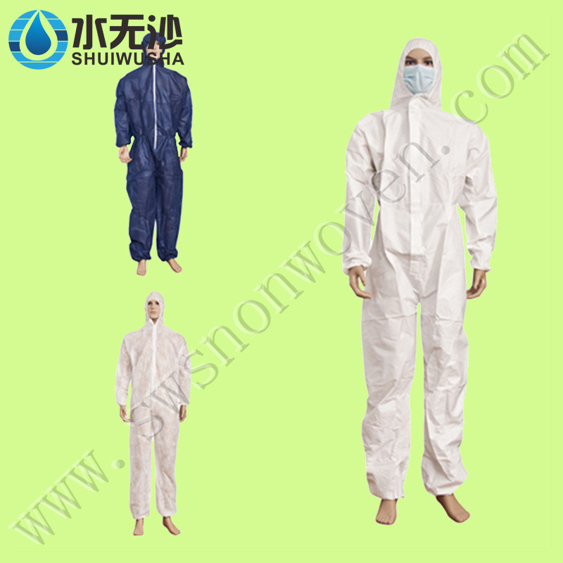 PP/SMS Disposable Nonwoven Coverall/Lab Coat