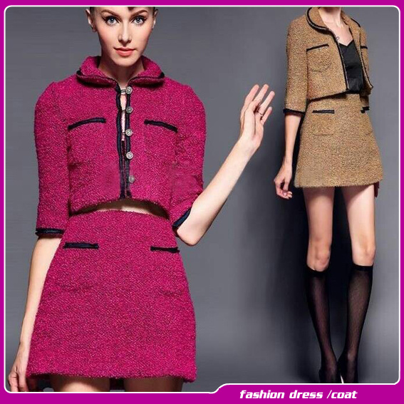 2014 Garment Factory OEM Wholesale Fashion Wool Winter Women Coat (CH-1340)