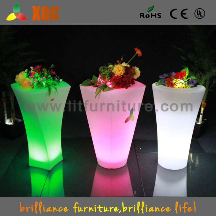 LED Illuminated Flower Vases/Plastic Garden Flower Pots