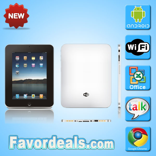 Mid 8 Inch Laptop Tablet PC PDA With Camera, Android 1.6, 2GB