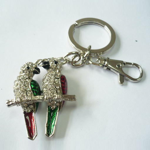 Crystal Key Chain (Lovebirds Shape)
