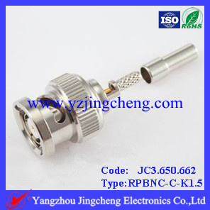 Reverse Polarity BNC Male Connector Crimp for RG174 Cable