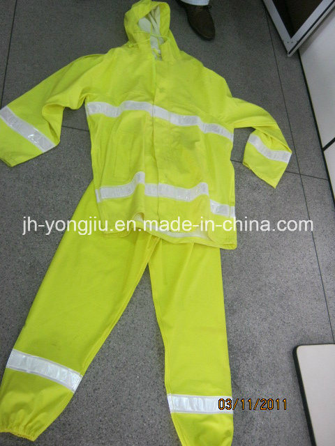 Yellow Color PVC Polyester 3PCS Men's Rainsuit Raincoat