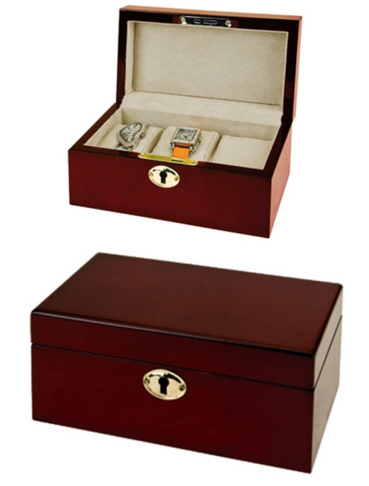 3PCS Watches Wooden Box with Golden Lock D03-030