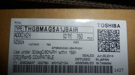 Toshiba 4 Gbytes E @MMC Thgbmag5a1jbair Thgbmbg5d1kbait Thgbmbg5d1kbail Thgbmbg6d1kbail Thgbmbg7d2kbail Thgbmbg8d4kbair