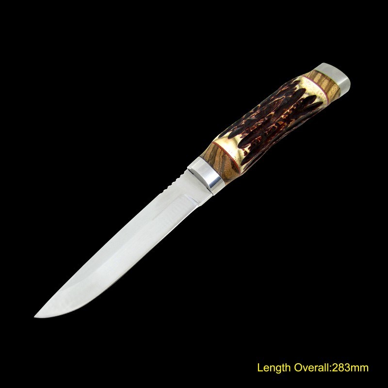 Fixed-blade Knife with Bone Handle (#3606)