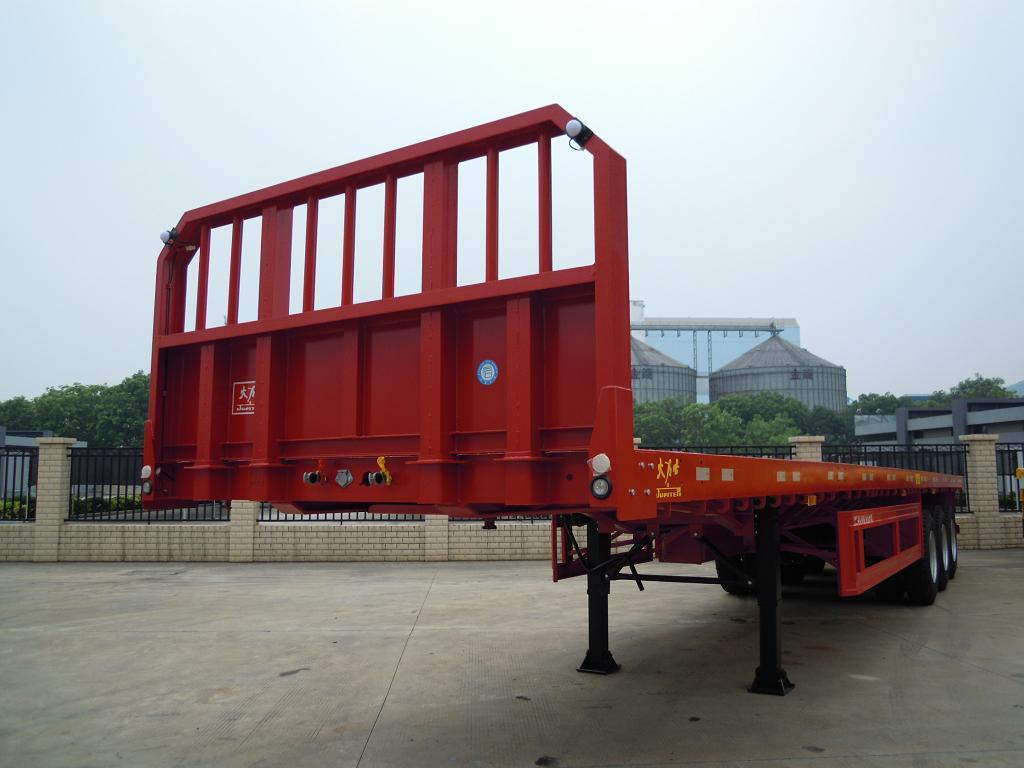 13m Tri Axle Flatbed Semi Trailer with Front Plate