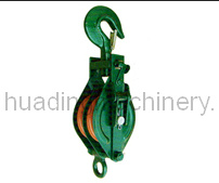 Pulley Block, Double Wheel with Hook