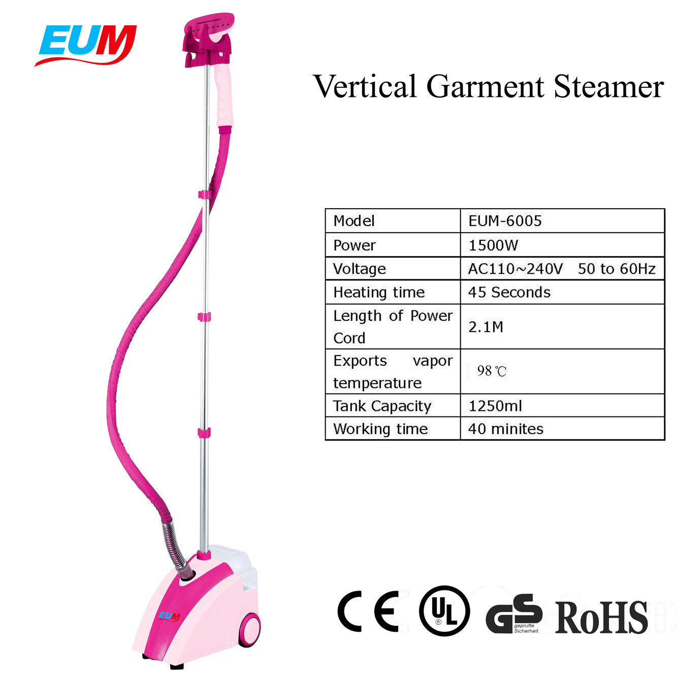 Garment Steamer EUM-6005 (Pink)