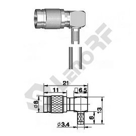 1.0/2.3 Connector Male Right Angle for St212