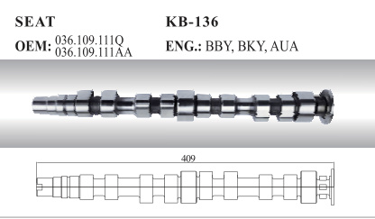 Camshaft 036.109.111q 036.109.111AA for Seat and Skoda