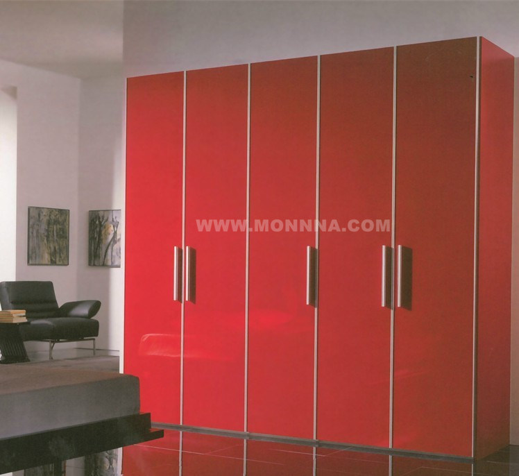 Red Lacquer Wardrobe with ISO and E1 Standard